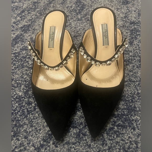 Prada suede mules with crystals size 36 / 6 - Picture 1 of 4